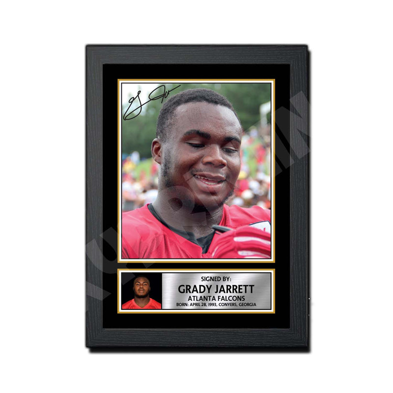 Grady Jarrett 2 Limited Edition Football Signed Print - American Footballer