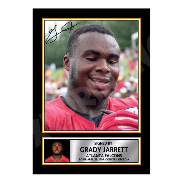 Grady Jarrett 2 American Football Printed Signature Print