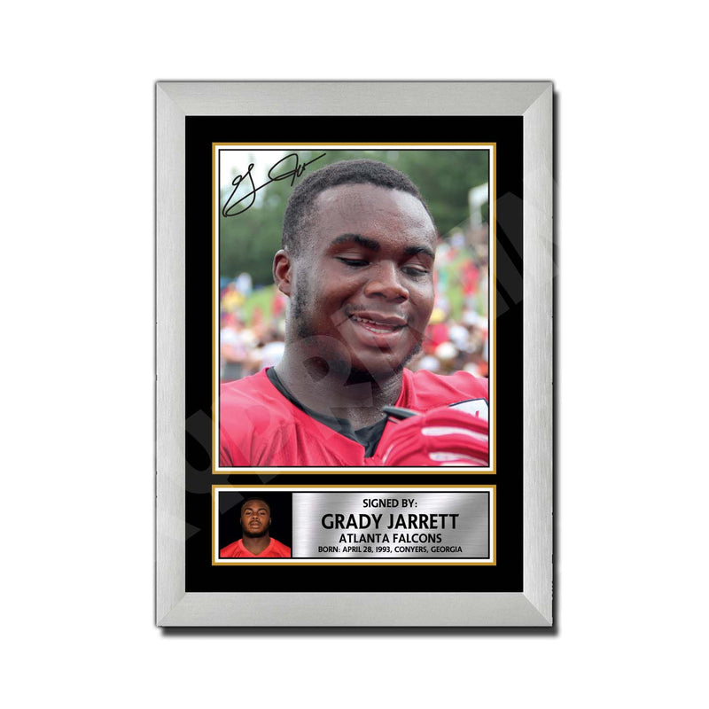 Grady Jarrett 2 Limited Edition Football Signed Print - American Footballer