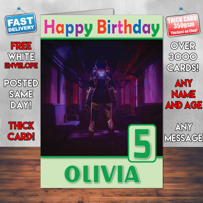 Personalised Graffiti Overwatch Inspired Style Game Kids Inspired Birthday Card (SA)