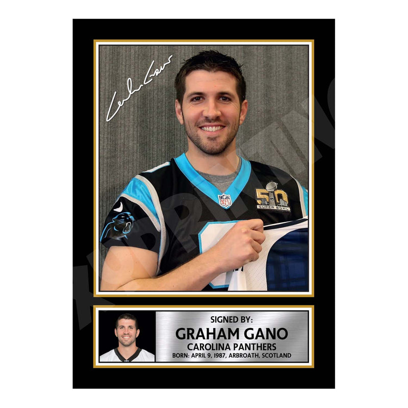 Graham Gano 1 Limited Edition Football Signed Print - American Footballer