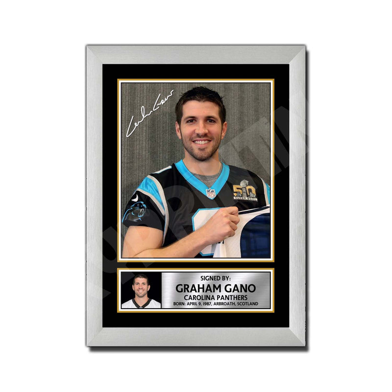 Graham Gano 1 Limited Edition Football Signed Print - American Footballer