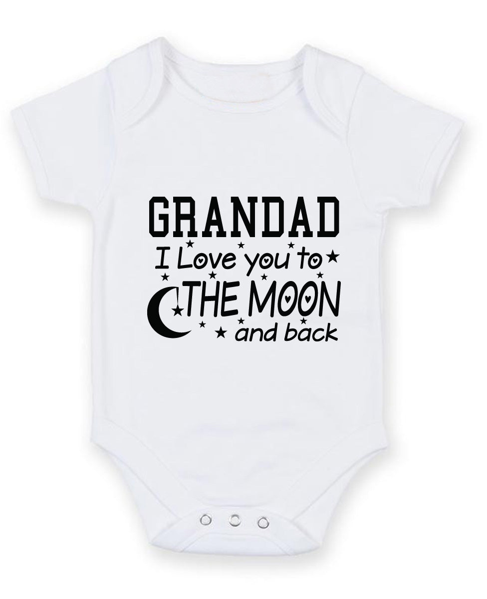 Grandad I love you to the moon and back Baby Grow Bodysuit