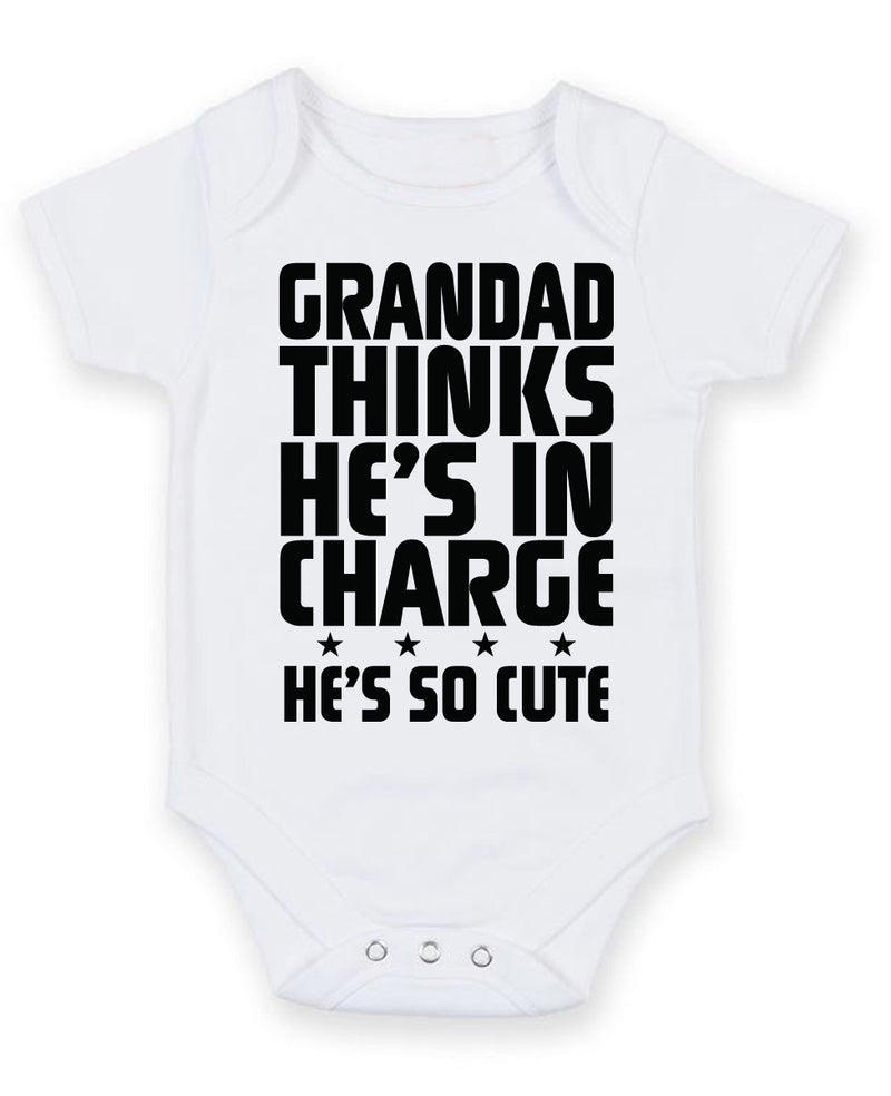 Grandad Thinks He Is In Charge He Is So Cute Baby Grow Bodysuit