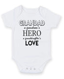 Granddad Hero Love Personalised Baby Boy Girl Unisex Short Sleeve Bodysuit