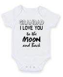 Granddad I Love You To The Moon Personalised Baby Boy Girl Unisex Short Sleeve Bodysuit