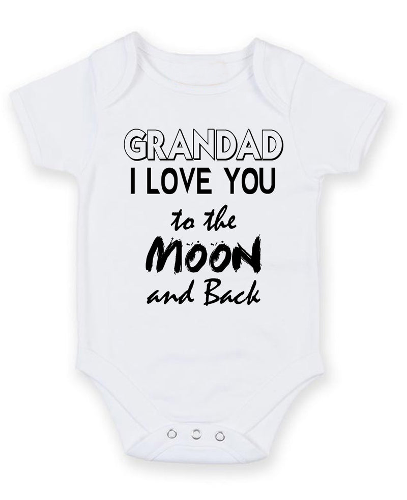 Granddad I Love You To The Moon Personalised Baby Boy Girl Unisex Short Sleeve Bodysuit