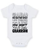 Granddad No Mater What Live Throws Personalised Baby Boy Girl Unisex Short Sleeve Bodysuit