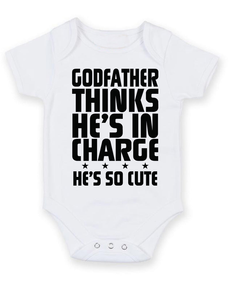 Grandfather Thinks He Is In Charge He Is So Cute Baby Grow Bodysuit