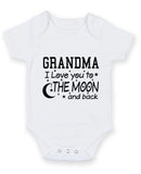 Grandma I love you to the moon and back Baby Grow Bodysuit