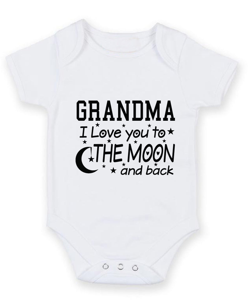 Grandma I love you to the moon and back Baby Grow Bodysuit