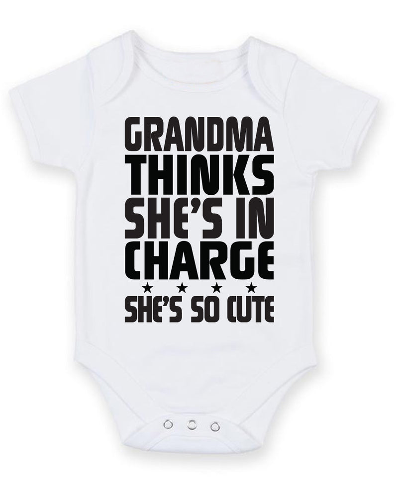 Grandma Thinks She's in Charge She's So Cute Baby Grow Bodysuit