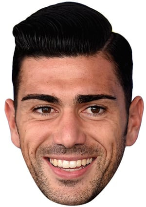 GRAZIANO PELLE MASK JB - Footballer Fancy Dress Cardboard Celebrity Party Face Mask