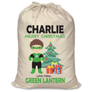 PERSONALISED Cartoon Inspired Super Hero Green Light CHARLIE - XL Children's Christmas Santa Sack CUSTOMISE Present