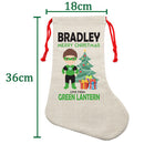 PERSONALISED Cartoon Inspired Super Hero Green Light HIGH QUALITY Large CHRISTMAS STOCKING - Any Name you want!