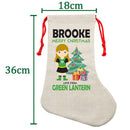PERSONALISED Cartoon Inspired Super Hero Green Light Girl BROOKE HIGH QUALITY Large CHRISTMAS STOCKING - Any Name you want!