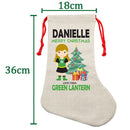 PERSONALISED Cartoon Inspired Super Hero Green Light Girl DANIELLE HIGH QUALITY Large CHRISTMAS STOCKING - Any Name you want!
