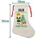 PERSONALISED Cartoon Inspired Super Hero Green Light Girl JULIE HIGH QUALITY Large CHRISTMAS STOCKING - Any Name you want!