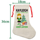 PERSONALISED Cartoon Inspired Super Hero Green Light Girl KAYLEIGH HIGH QUALITY Large CHRISTMAS STOCKING - Any Name you want!