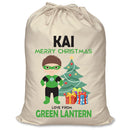 PERSONALISED Cartoon Inspired Super Hero Green Light KAI - XL Children's Christmas Santa Sack CUSTOMISE Present