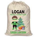 PERSONALISED Cartoon Inspired Super Hero Green Light LOGAN - XL Children's Christmas Santa Sack CUSTOMISE Present