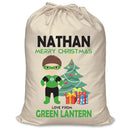 PERSONALISED Cartoon Inspired Super Hero Green Light NATHAN - XL Children's Christmas Santa Sack CUSTOMISE Present
