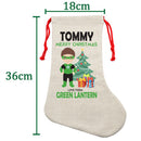 PERSONALISED Cartoon Inspired Super Hero Green Light TOMMY HIGH QUALITY Large CHRISTMAS STOCKING - Any Name you want!