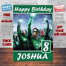 Green Lantern Theme Style Personalised Kids Inspired Movie Birthday Card (SA)