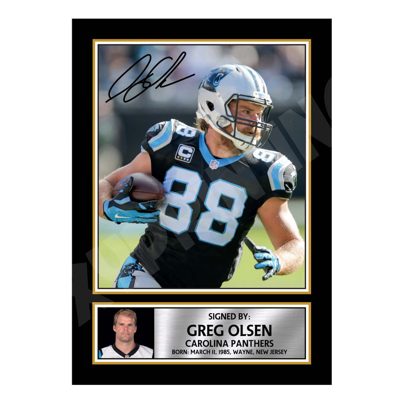 Greg Olsen 1 Limited Edition Football Signed Print - American Footballer