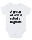 Group Of Kids Migraine Personalised Baby Boy Girl Unisex Short Sleeve Bodysuit