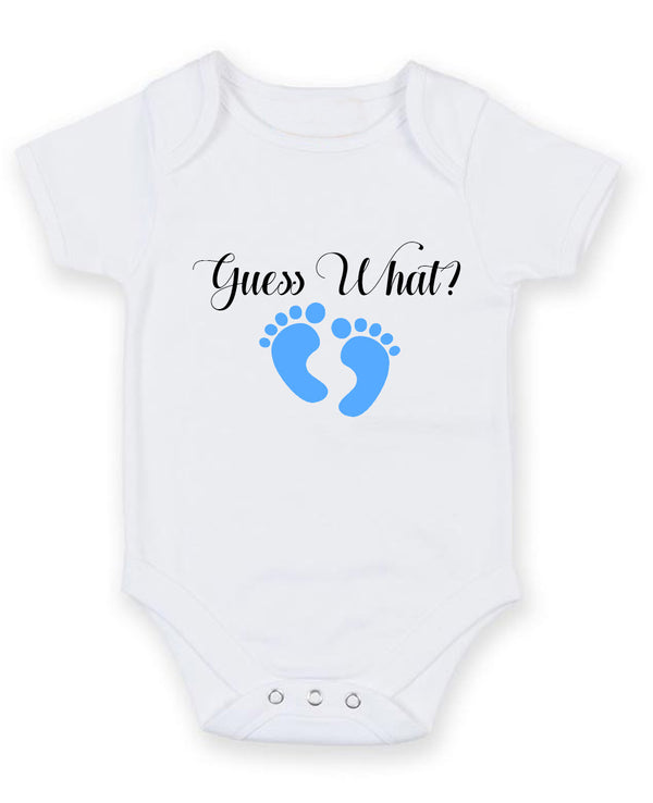 Guess What Personalised Baby Boy Girl Unisex Short Sleeve Bodysuit