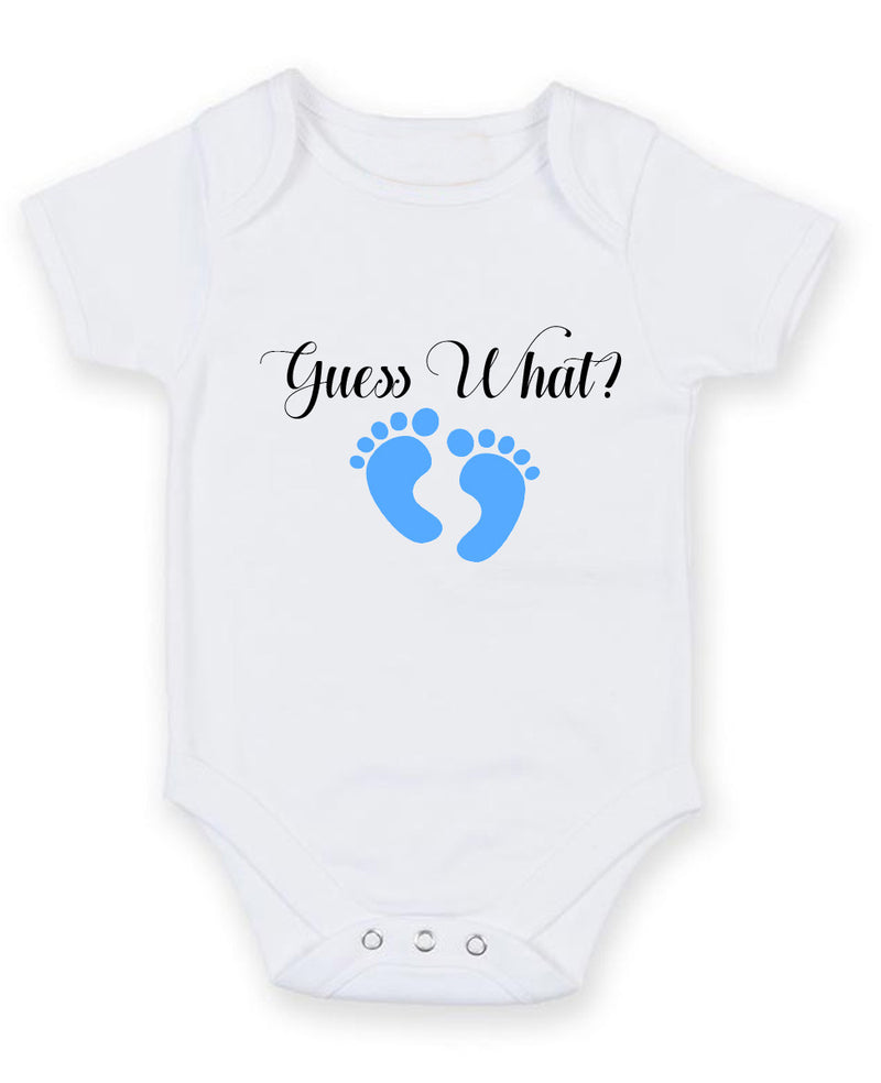 Guess What Personalised Baby Boy Girl Unisex Short Sleeve Bodysuit