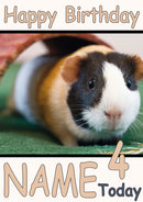 Guinipig Under Open Log Funny Kids Adult Personalised Birthday Card Gift Present