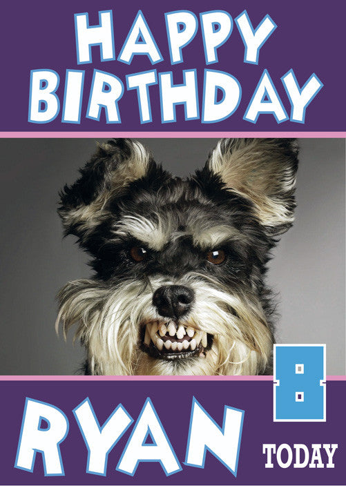 Gumpy Dog Funny Kids Adult Personalised Birthday Card