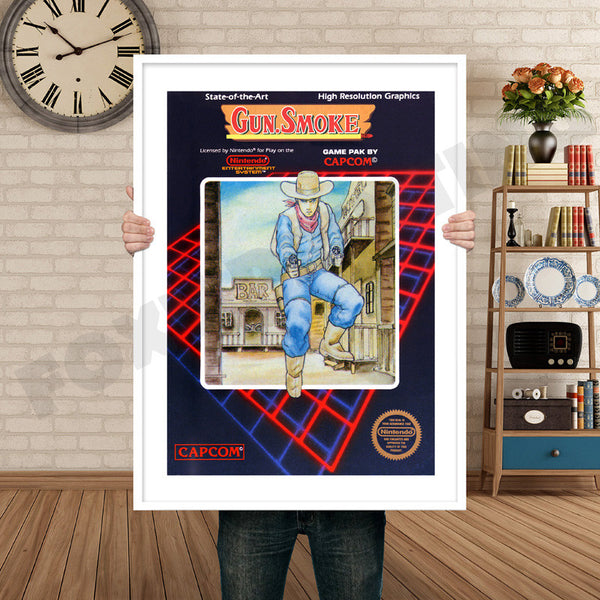 Gun Smoke Retro Game Inspired Theme Nintendo NES Gaming