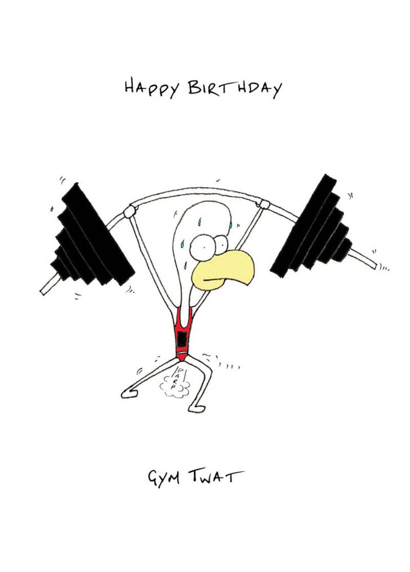 Personalised Gym Twat INSPIRED Adult RUDE Birthday Card