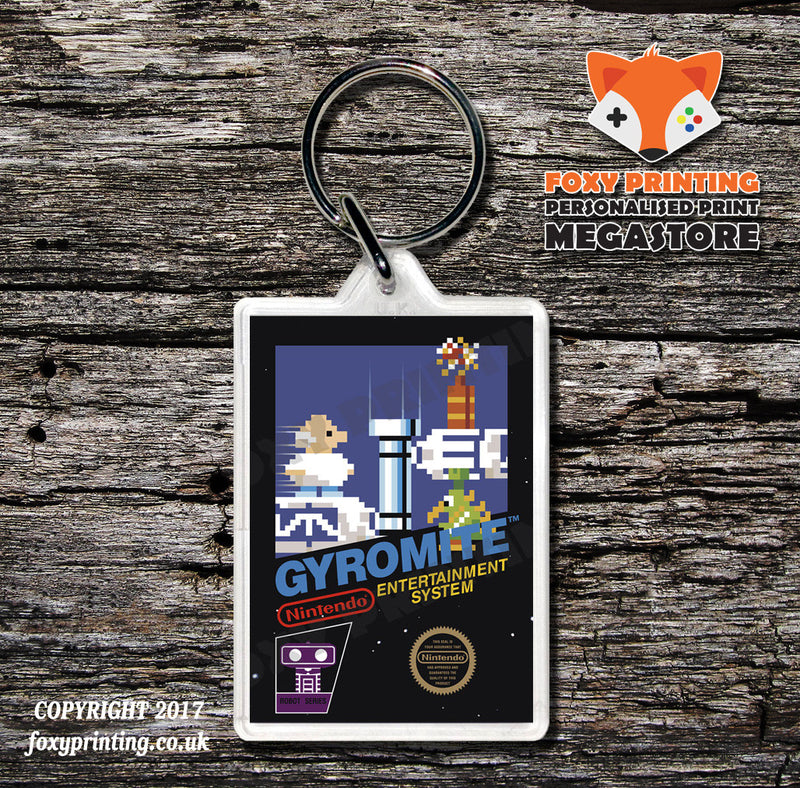 Gunnac Retro NES Game Cover Art Gaming Keyring