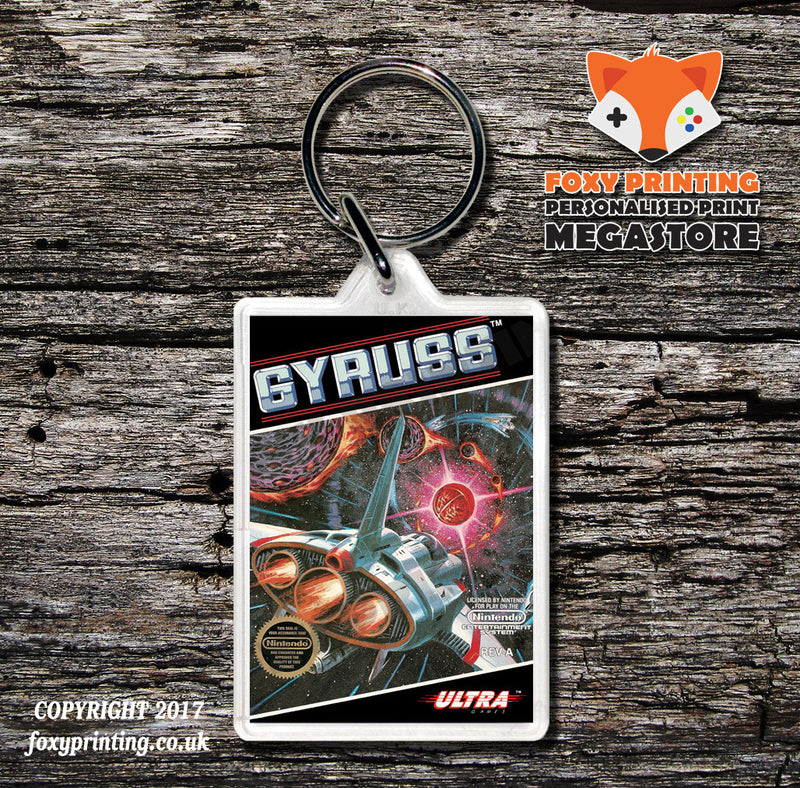 Gyro Mite Retro NES Game Cover Art Gaming Keyring