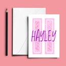 Personalised Name Word Art Poster Print Pink Letter H