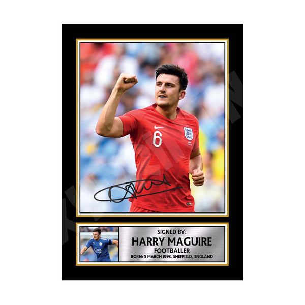 HARRY MAGUIRE 2 Football Player Printed Signature Print – Reproduction Print