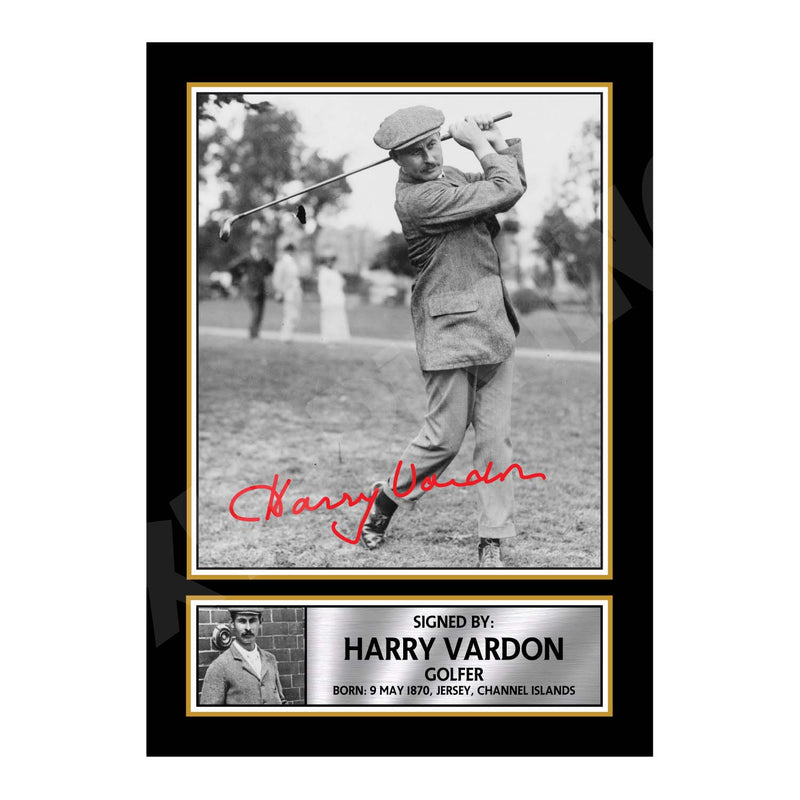 HARRY VARDON Limited Edition Golfer Signed Print - Golf