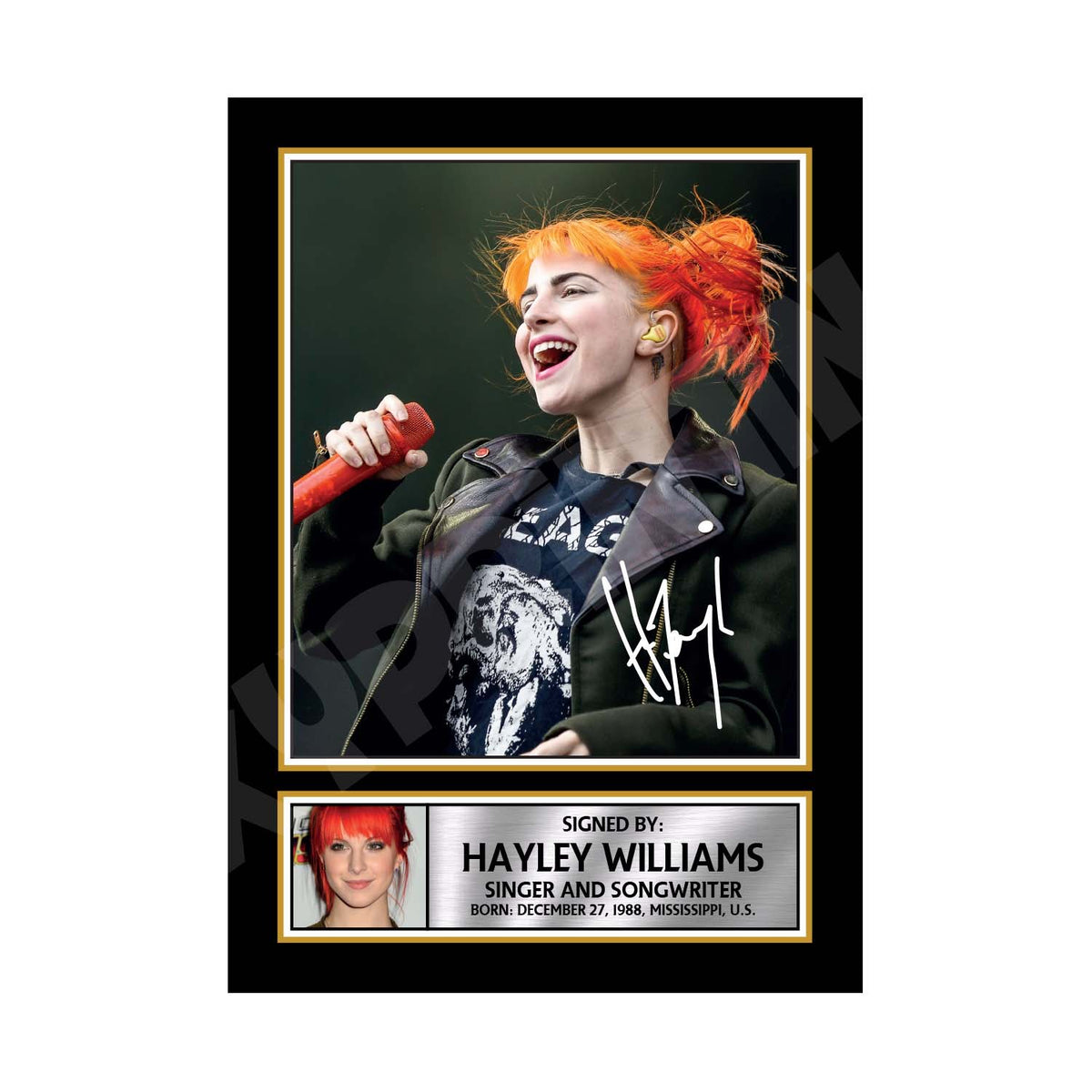 HAYLEY WILLIAMS (1) Music Printed Signature Print – Hayley Williams Music Printed Signature Print – A1 Print Only