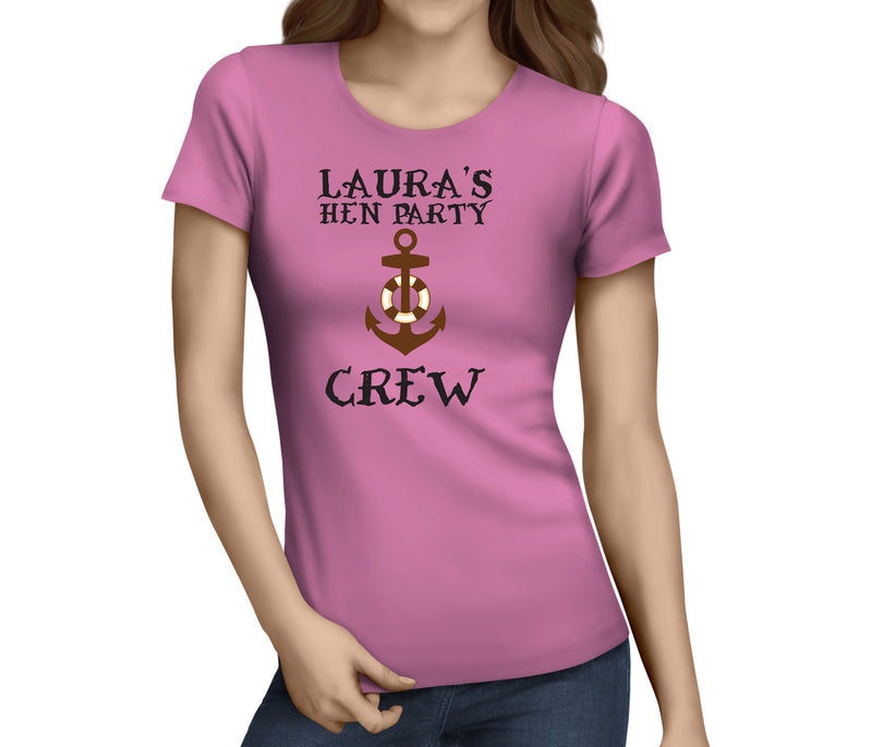 Hen Party Crew Colour Custom Hen T-Shirt - Any Name - Party Tee