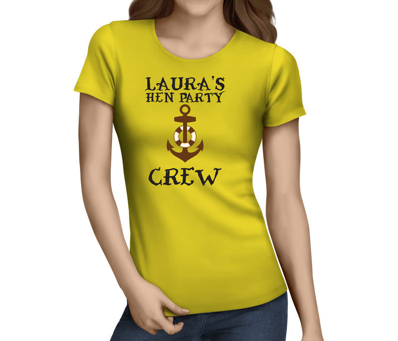 Hen Party Crew Colour Custom Hen T-Shirt - Any Name - Party Tee