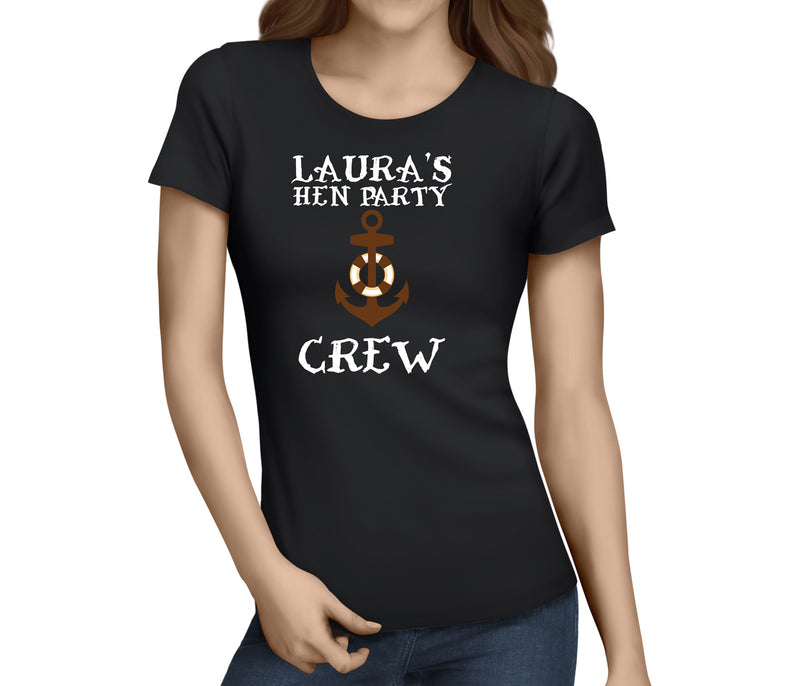 Hen Party Crew White Custom Hen T-Shirt - Any Name - Party Tee