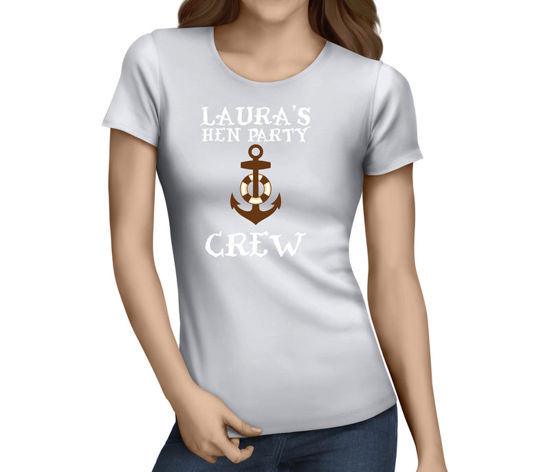 Hen Party Crew White Custom Hen T-Shirt - Any Name - Party Tee