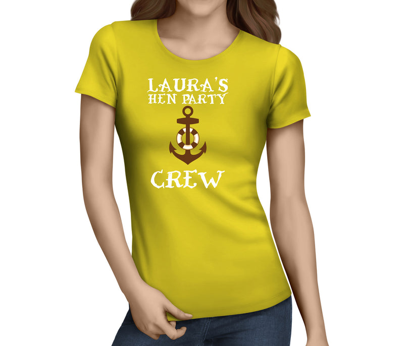 Hen Party Crew White Custom Hen T-Shirt - Any Name - Party Tee