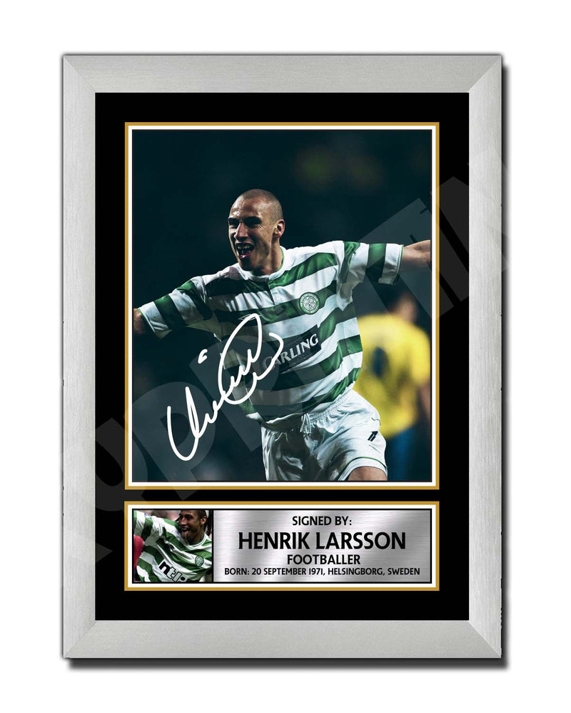 HENRIK LARSSON Limited Edition Football Player Signed Print - Football