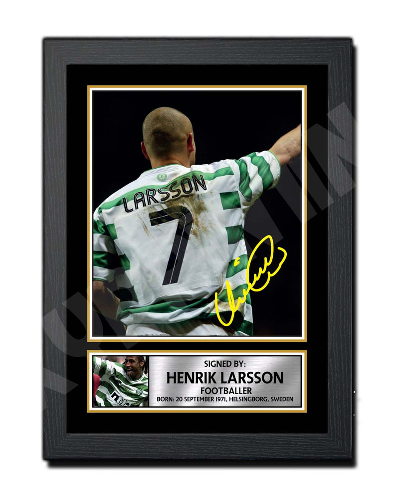 HENRIK LARSSON 2 Limited Edition Football Player Signed Print - Football