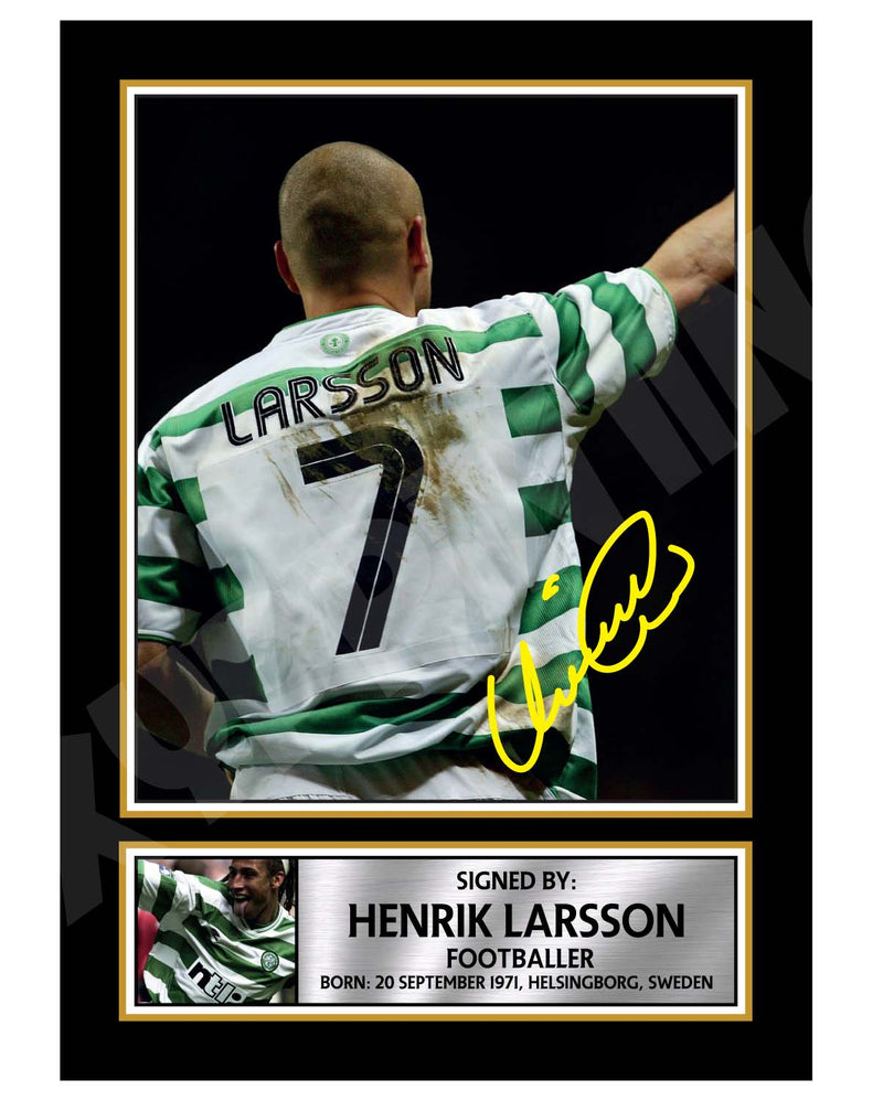 HENRIK LARSSON 2 Limited Edition Football Player Signed Print - Football